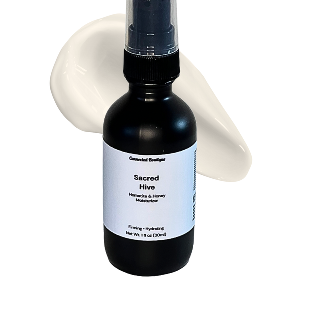 Sacred Hive Hematite & Honey Goat Milk facial moisturizer jar